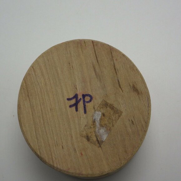 Asian Writing Wooden Stamp Woodcut Round Decoration - Picture 3 of 3